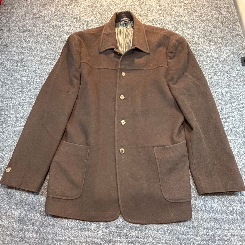 Kroon Mens 44R Sport Coat Blazer Brown Wool Cashmere Angora Jacket Tailored
